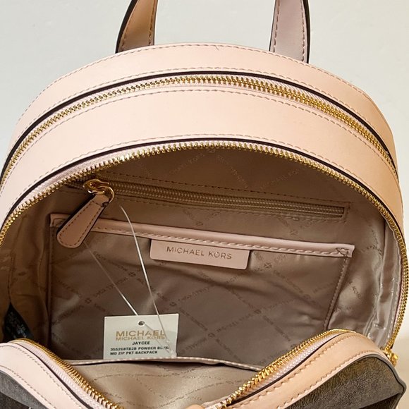 Michael Kors Jaycee Medium Backpack MK Signature Brown Pink - Picture 6 of 10
